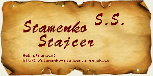 Stamenko Štajcer vizit kartica